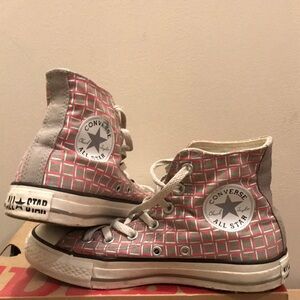 Converse Pink and Gray Platform Sneakers Retro Style